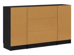 Vitrina 3 piezas Roble negro 121 x 30 x 70 cm Madera contrachapada