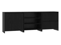Vitrina 3 piezas Roble negro 70 x 41 x 75 cm Madera contrachapada