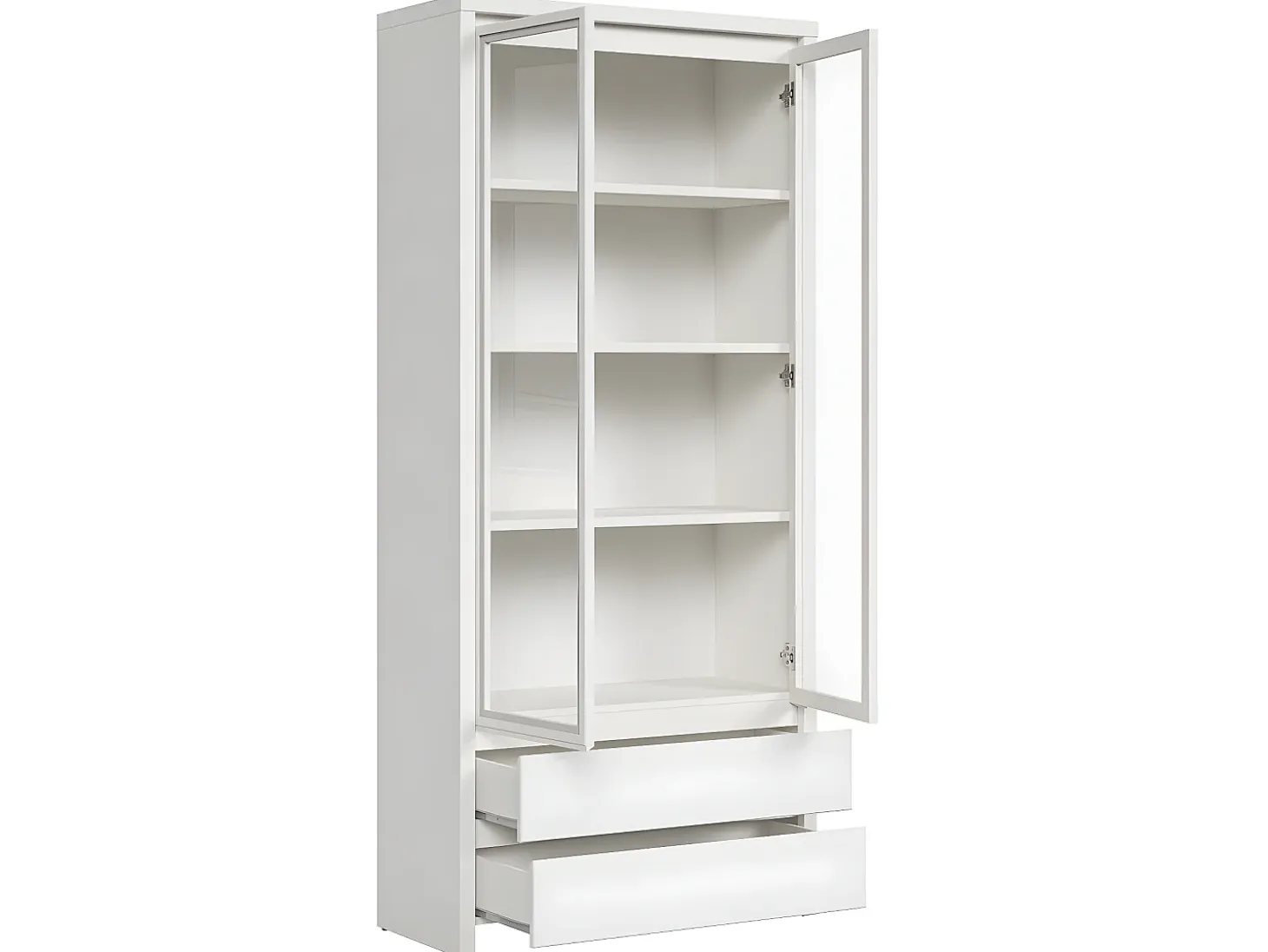 Vitrina 2 puertas 2 cajones Soren Blanca