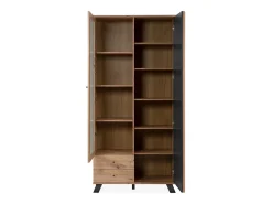 Vitrina 2 Puertas y 2 Cajones Decoración Roble L92 cm - Lublin