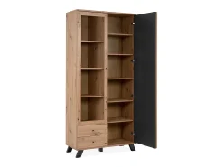 Vitrina 2 Puertas y 2 Cajones Decoración Roble L92 cm - Lublin