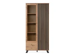 Vitrina 2 Puertas y 2 Cajones Decoración Roble L92 cm - Lublin