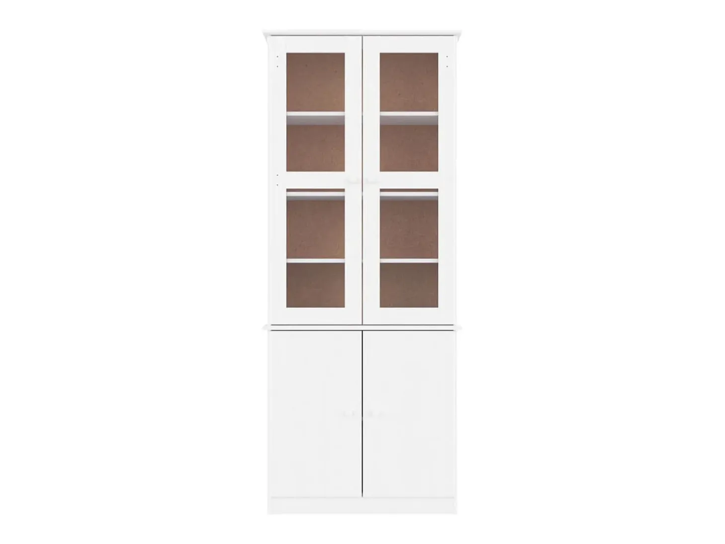 Vitrina ALTA de cristal blanco 77x35x186,5 cm madera maciza de pino