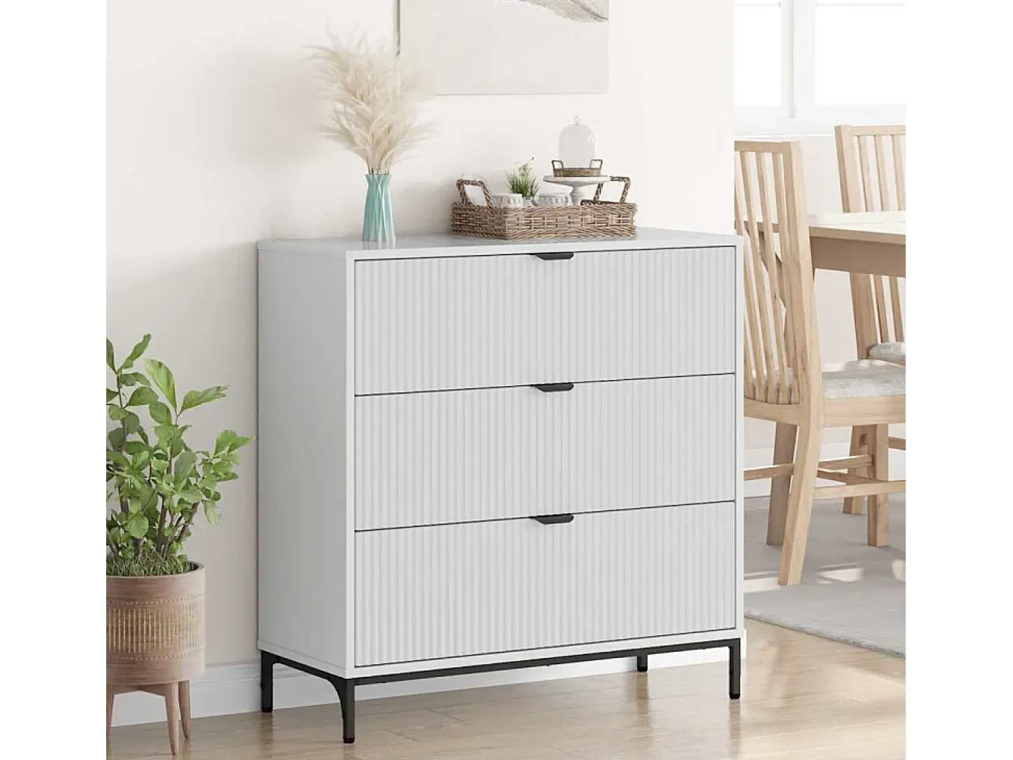 Vitrina Blanco brillante 79.5 x 33 x 82 cm Madera contrachapada