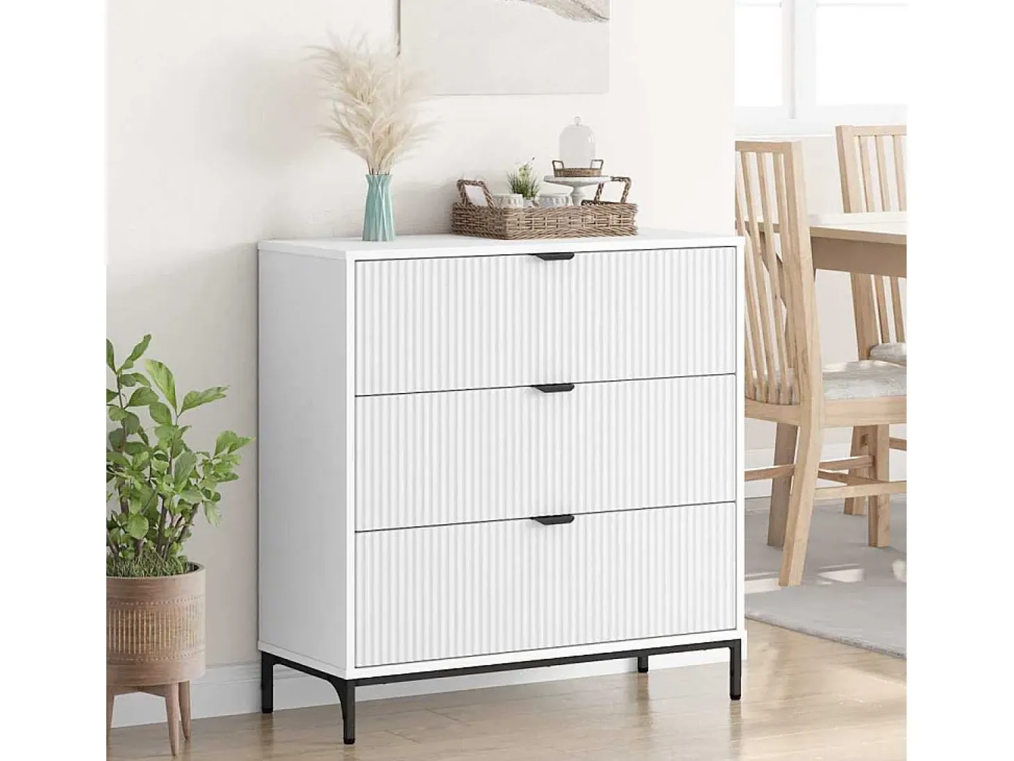 Vitrina con cajón Blanco 79.5 x 33 x 82 cm Madera contrachapada