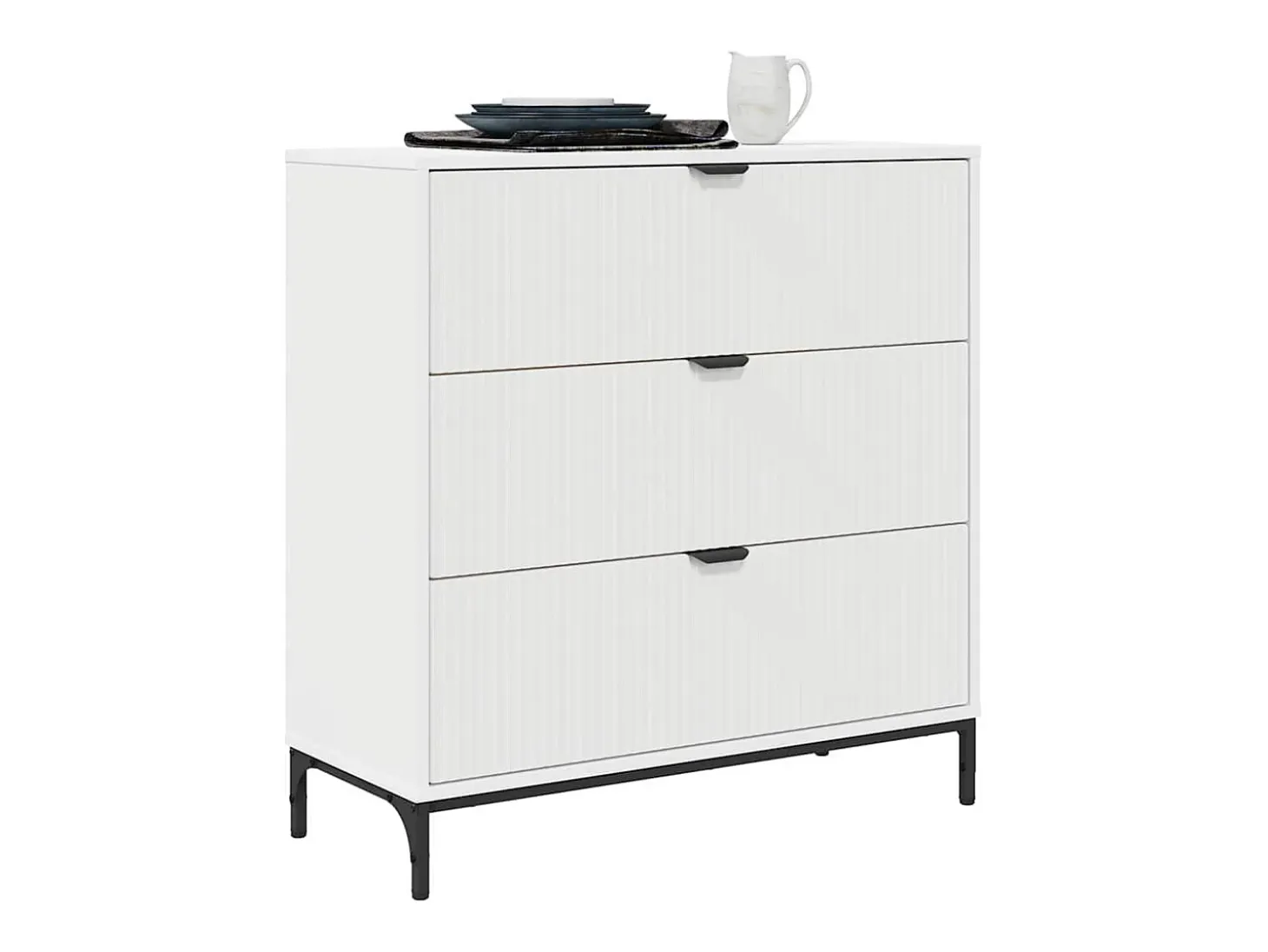 Vitrina con cajón Blanco 79.5 x 33 x 82 cm Madera contrachapada