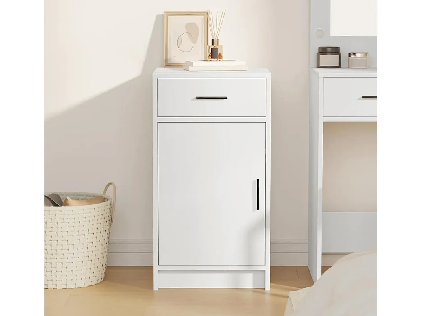 Vitrina con cajón Blanco 40 x 40.5 x 75 cm Madera contrachapada