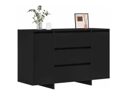 Vitrina con cajón Negro 120 x 41 x 75 cm Madera contrachapada