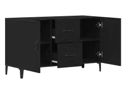 Vitrina con cajón Negro 100 x 36 x 60 cm Madera contrachapada
