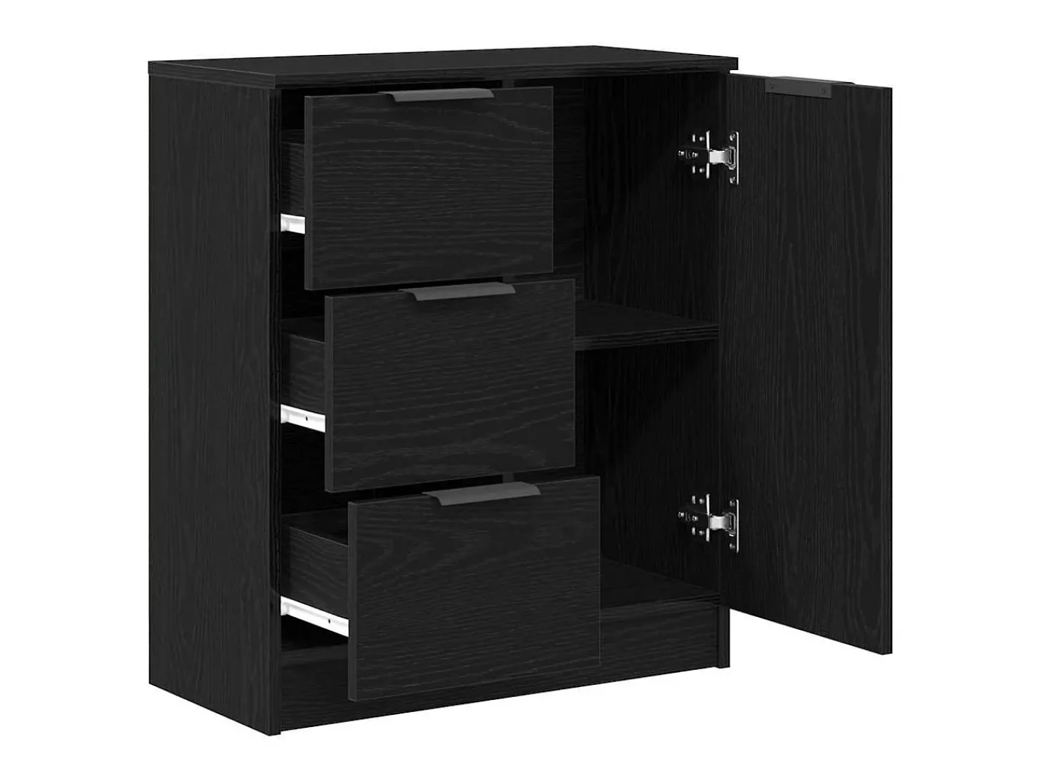 Vitrina con cajón Negro 60 x 30 x 70 cm Madera contrachapada