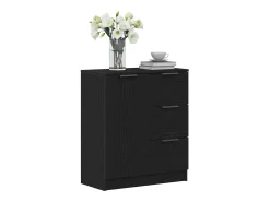Vitrina con cajón Negro 60 x 30 x 70 cm Madera contrachapada