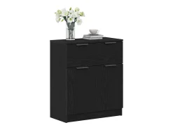 Vitrina con cajón Negro 60 x 30 x 70 cm Madera contrachapada