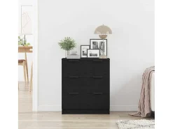 Vitrina con cajón Negro 60 x 30 x 70 cm Madera contrachapada