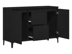 Vitrina con cajón Negro 104 x 35 x 70 cm Madera contrachapada