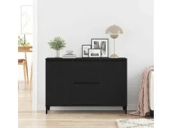 Vitrina con cajón Negro 104 x 35 x 70 cm Madera contrachapada