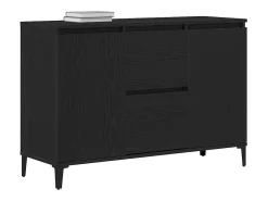 Vitrina con cajón Negro 104 x 35 x 70 cm Madera contrachapada