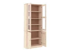 Vitrina de cristal ALTA 77x35x186,5 cm madera maciza de pino