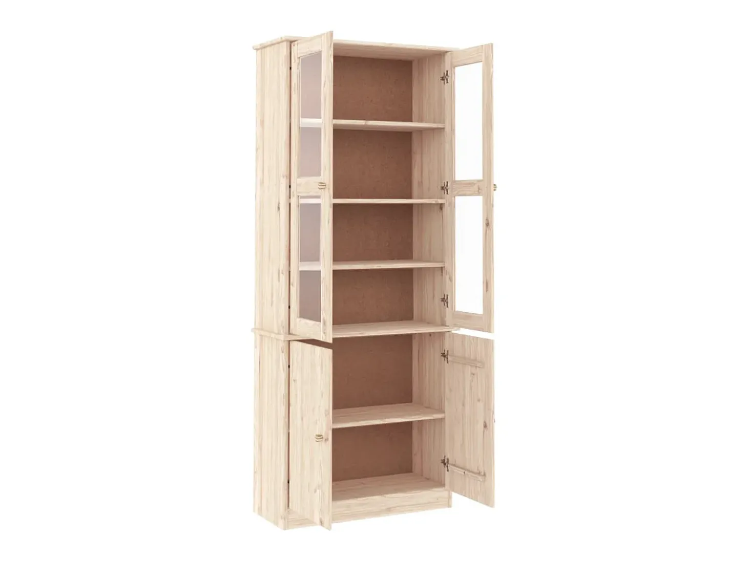 Vitrina de cristal ALTA 77x35x186,5 cm madera maciza de pino