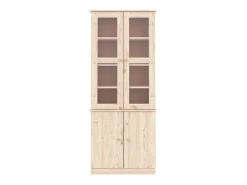 Vitrina de cristal ALTA 77x35x186,5 cm madera maciza de pino