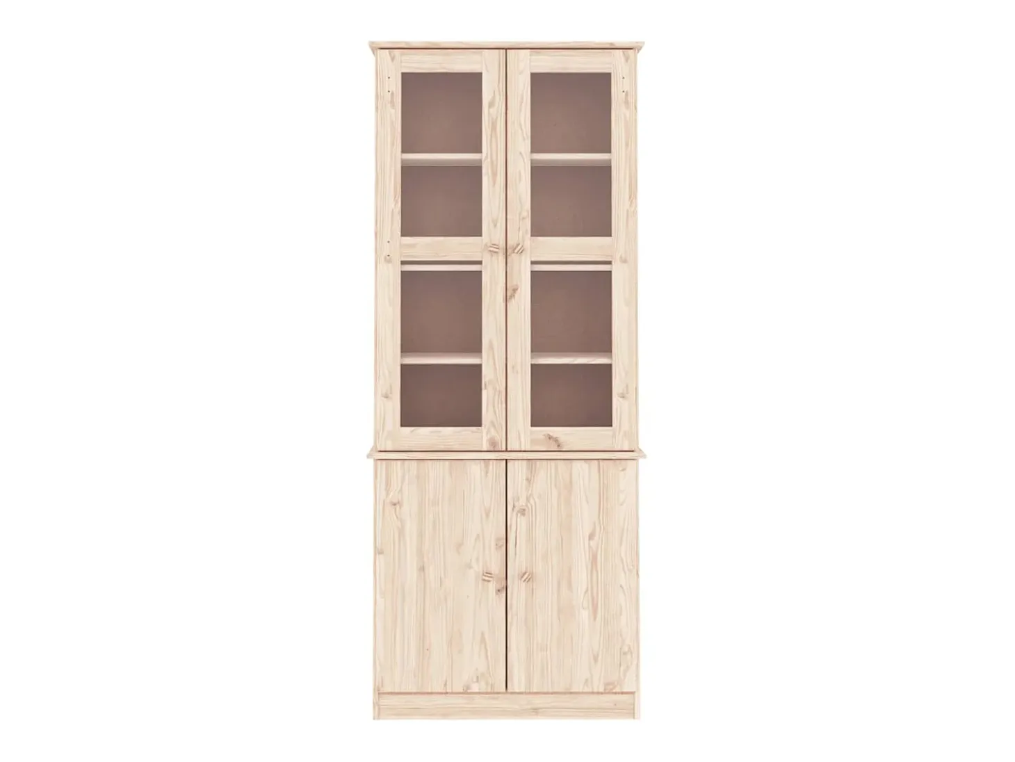 Vitrina de cristal ALTA 77x35x186,5 cm madera maciza de pino