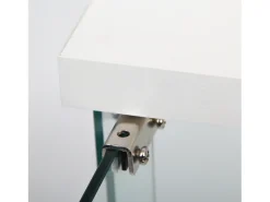 Vitrina de cristal con 3 estantes, 127 x 45 x 14 cm, vitrina de pie, vitrina para salón, color blanco