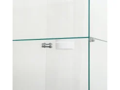 Vitrina de cristal con iluminación LED, 1 puerta y 3 compartimentos, 125 x 40 x 36 cm, color negro