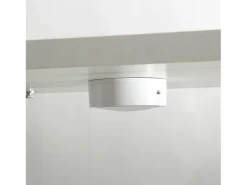 Vitrina de cristal de 4 capas con iluminación LED, vitrina para salón, vitrina de colección, color blanco