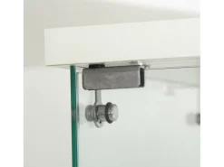Vitrina de cristal de 4 capas con iluminación LED, vitrina para salón, vitrina de colección, color blanco