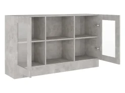 Vitrina de madera de ingeniería gris 120x30,5x70 cm