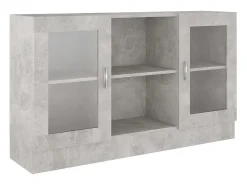 Vitrina de madera de ingeniería gris 120x30,5x70 cm