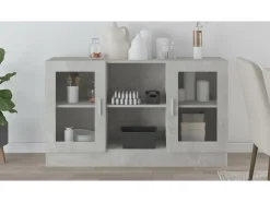 Vitrina de madera de ingeniería gris 120x30,5x70 cm