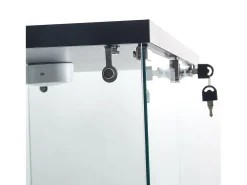 Vitrina de modelismo, Transparente, 80 x 36 x 164 cm, Cocina, Contemporánea, Vidrio templado, Negro