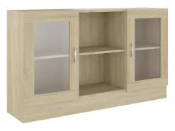 Vitrina de roble Sonoma 120x30,5x70 cm Madera de ingeniería