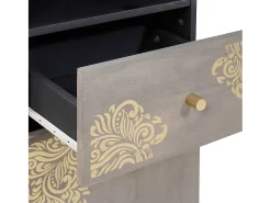 Vitrina Gris 38 x 33.5 x 160 cm Madera maciza de Mango