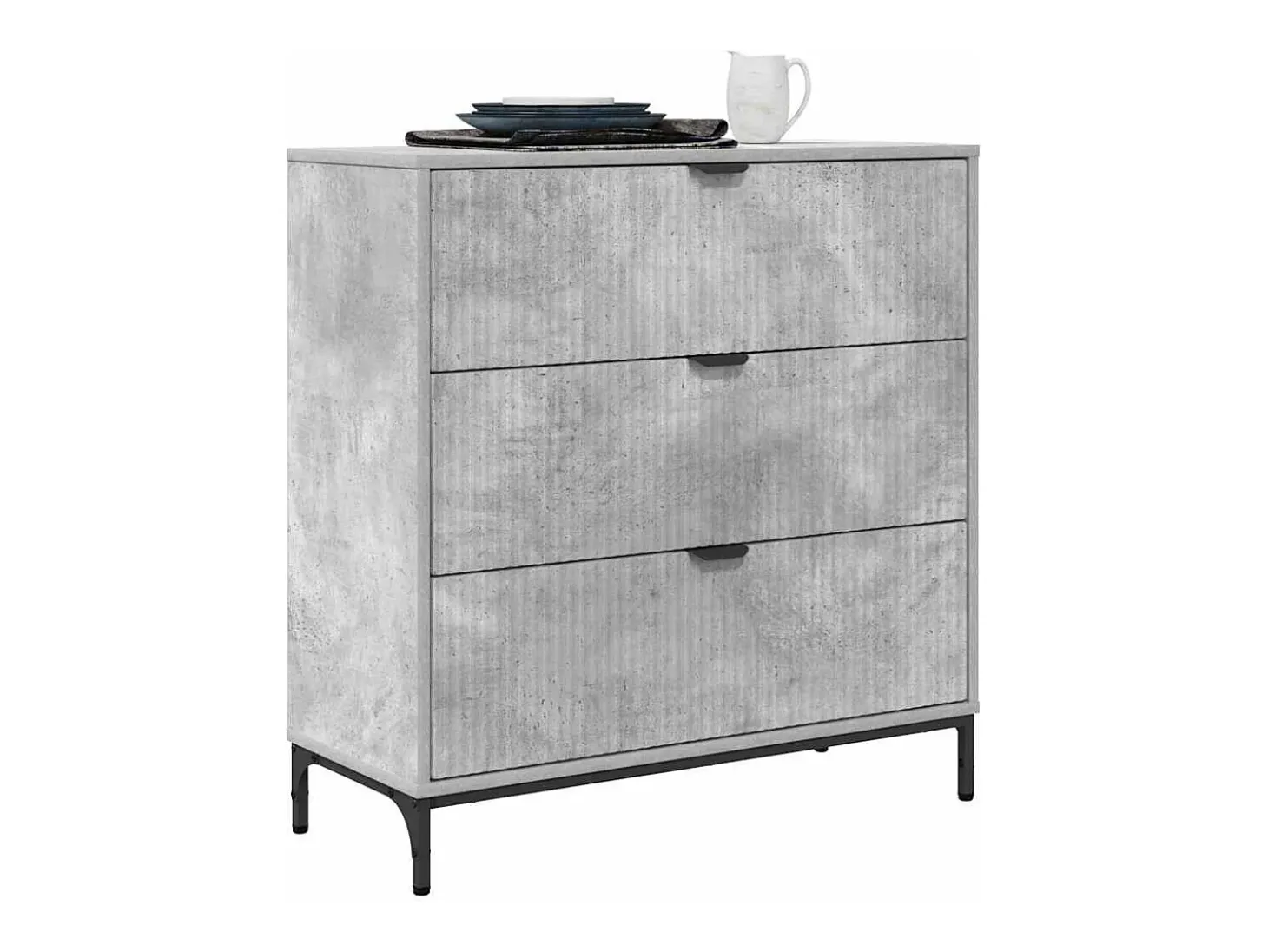 Vitrina Gris hormigón 79.5 x 33 x 82 cm Madera contrachapada