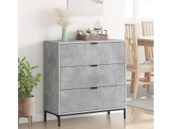Vitrina Gris hormigón 79.5 x 33 x 82 cm Madera contrachapada