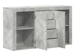 Vitrina Gris hormigón 120 x 36 x 69 cm Madera contrachapada