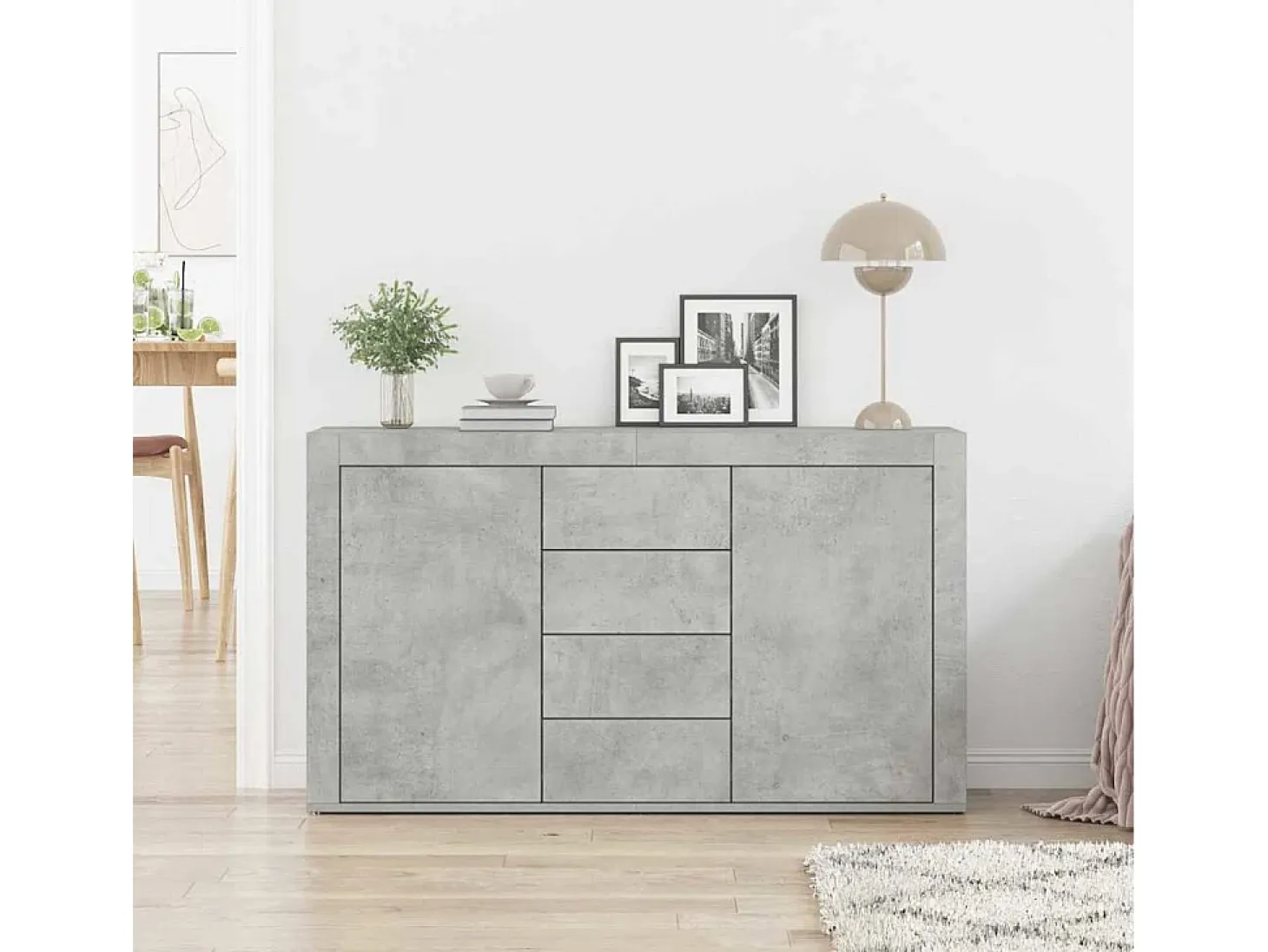 Vitrina Gris hormigón 120 x 36 x 69 cm Madera contrachapada