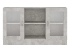Vitrina gris hormigón 120x30,5x70 cm Madera de ingeniería