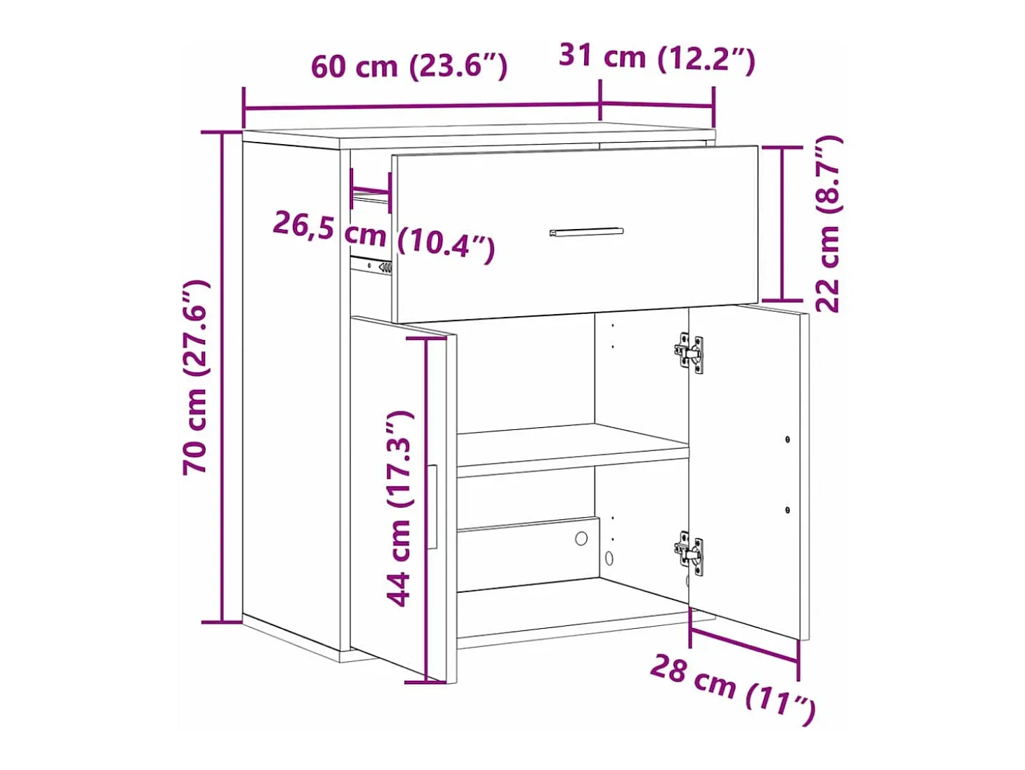 Vitrina Madera antigua 60 x 31 x 70 cm Madera contrachapada