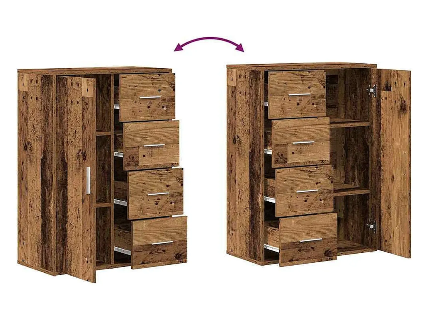 Vitrina Madera vieja 60 x 31 x 84 cm Madera contrachapada