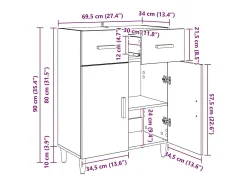 Vitrina Madera vieja 34 x 69.5 x 89 cm Madera contrachapada