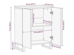 Vitrina Marrón 60 x 33.5 x 75 cm Madera maciza de Mango