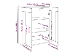 Vitrina Marrón 69.5 x 34 x 90 cm Madera contrachapada