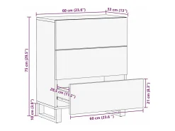 Vitrina Marrón 60 x 33.5 x 75 cm Madera maciza de Mango