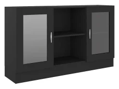 Vitrina negra 120x30,5x70 cm Madera de ingeniería