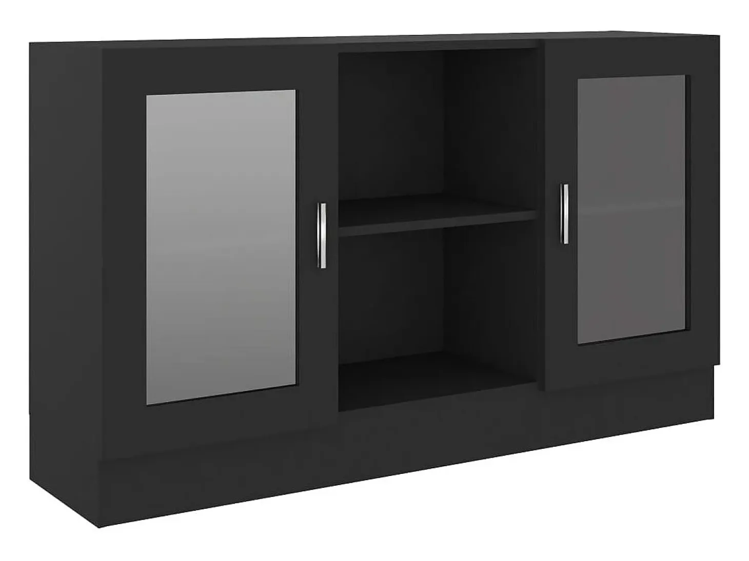 Vitrina negra 120x30,5x70 cm Madera de ingeniería