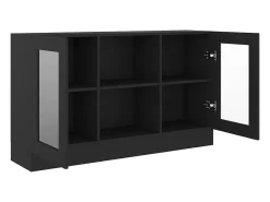 Vitrina negra 120x30,5x70 cm Madera de ingeniería