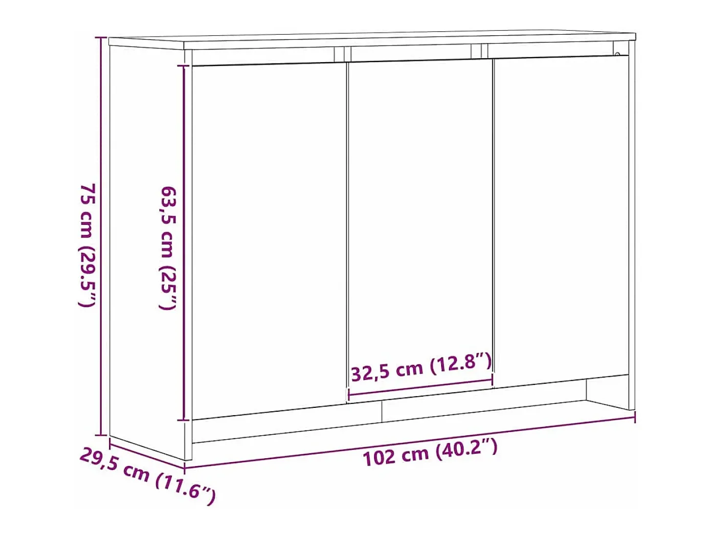 Vitrina Negro 102 x 33 x 75 cm Madera contrachapada