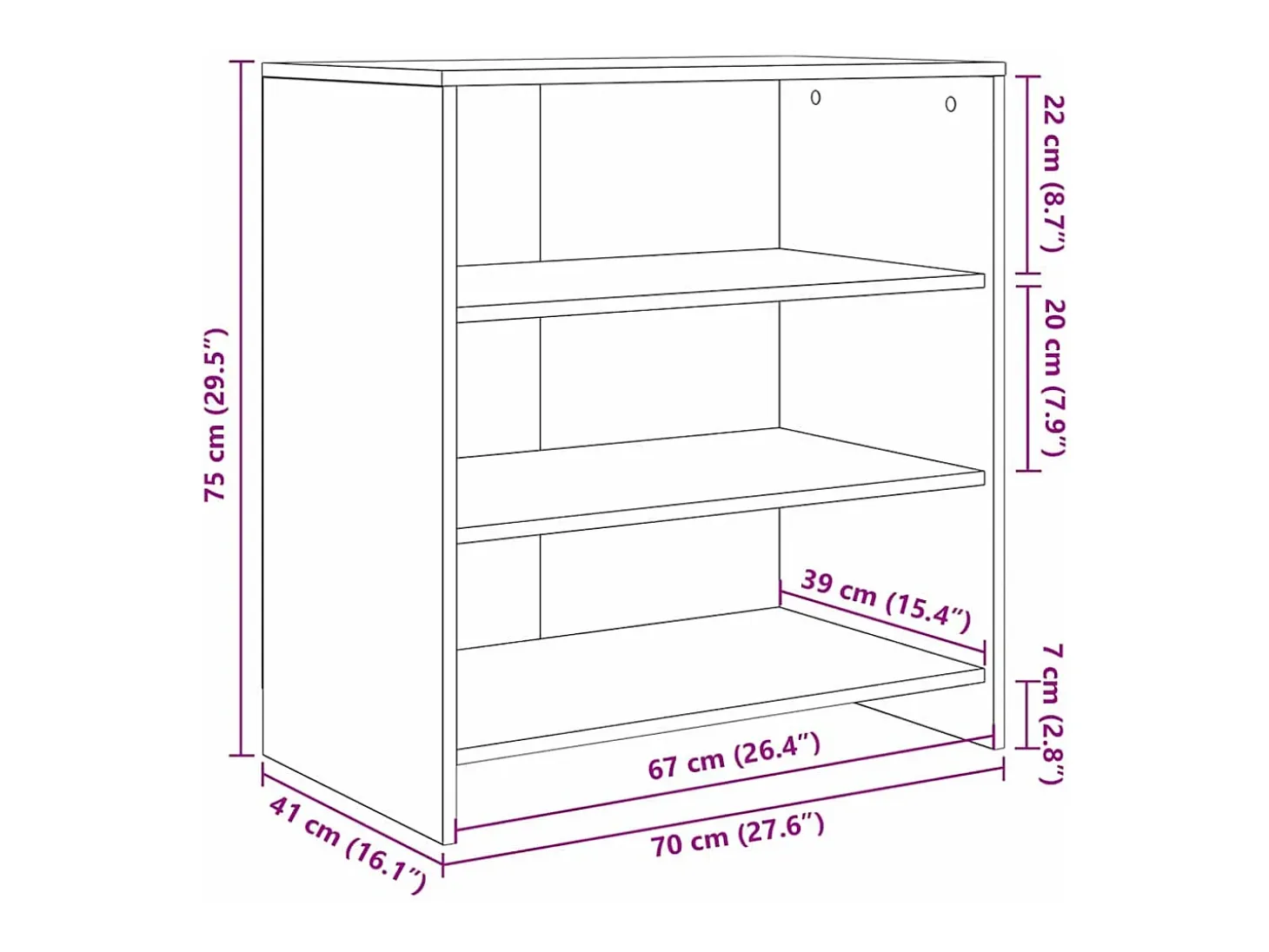 Vitrina Negro 70 x 41 x 75 cm Madera contrachapada